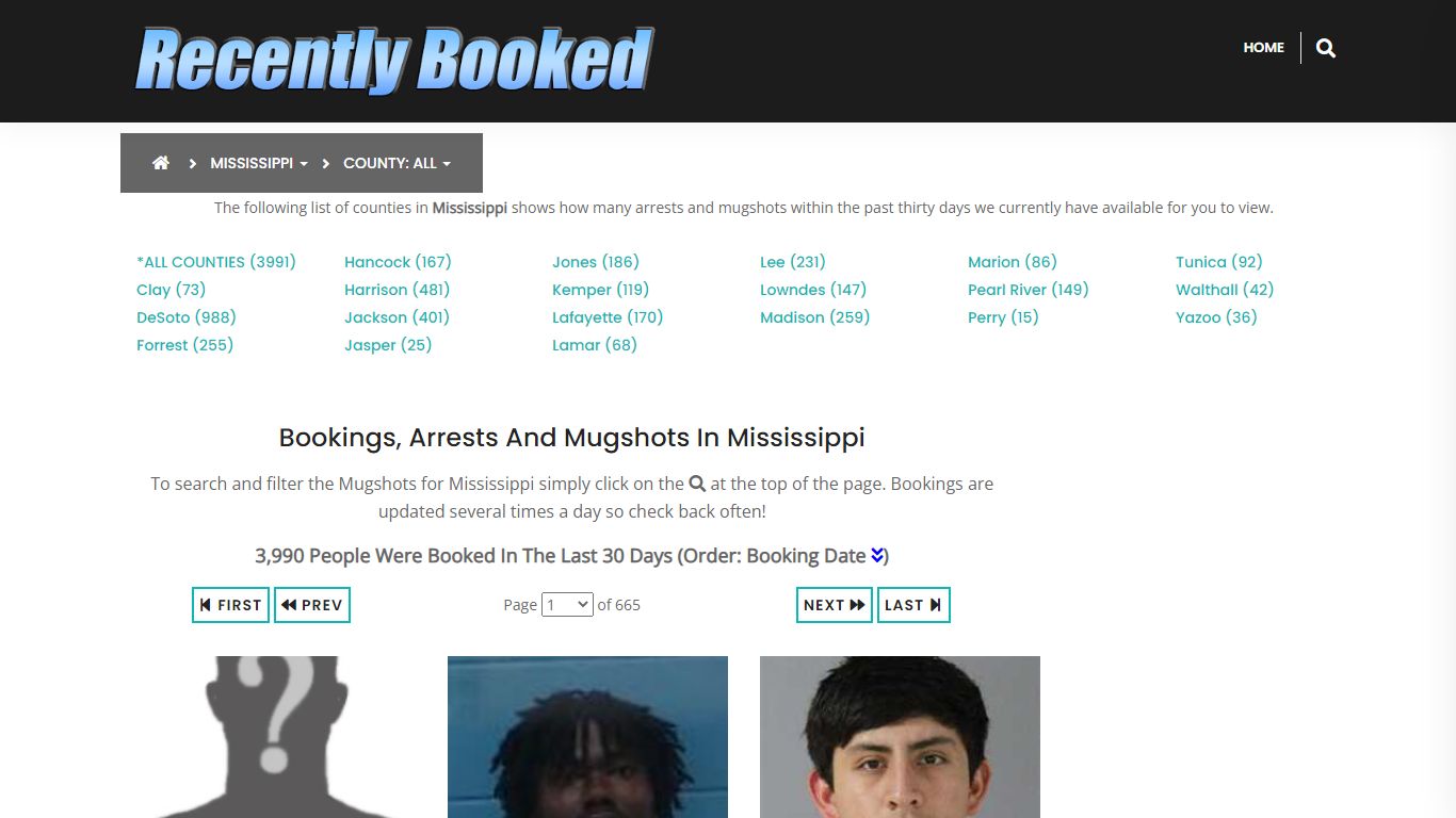 Bookings, Arrests and Mugshots in Pearl River County, Mississippi