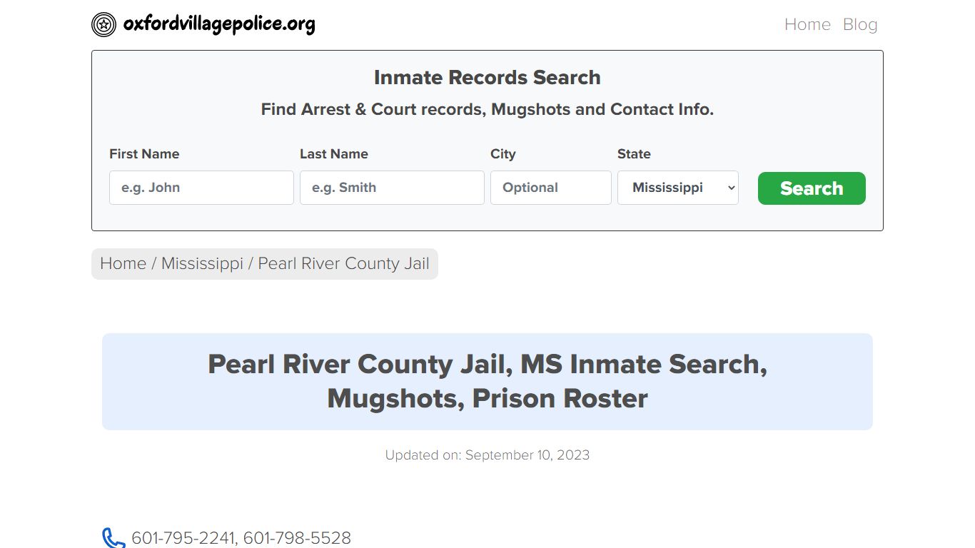 Pearl River County Jail, MS Inmate Search, Mugshots, Prison Roster